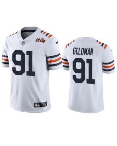 Men's Chicago Bears #91 Eddie Goldman White 2019 100th Season Vapor Untouchable Limited NFL Jersey