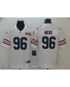 Men's Chicago Bears #96 Akiem Hicks White 2019 100th Season Limited Stitched NFL Jersey