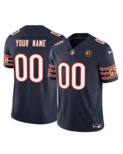 Men's Chicago Bears Active Player Custom Navy 2023 F.U.S.E. With John Madden Patch Vapor Limited Stitched Football Jersey