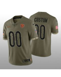 Men's Chicago Bears ACTIVE PLAYER Custom Olive 2022 Salute To Service Limited Stitched Jersey