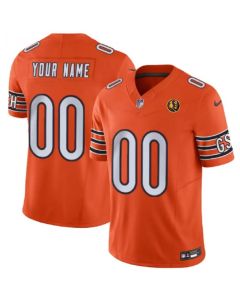 Men's Chicago Bears Active Player Custom Orange 2023 F.U.S.E. With John Madden Patch Vapor Limited Stitched Football Jersey