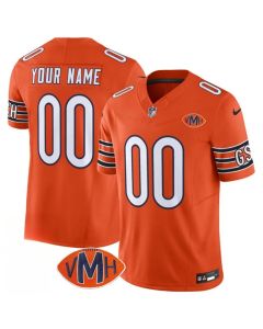 Men's Chicago Bears Active Player Custom Orange 2025 F.U.S.E. With VMH Patch Vapor Untouchable Limited Stitched Football Jersey (Orange)