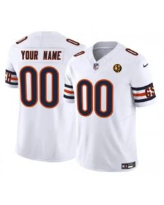 Men's Chicago Bears Active Player Custom White 2023 F.U.S.E. With John Madden Patch Vapor Limited Stitched Football Jersey