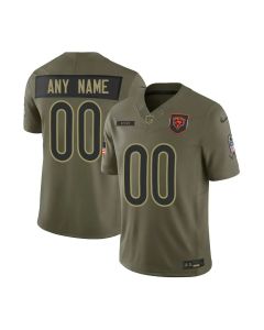 Men's Chicago Bears Custom Olive 2025 Salute to Service Retired Limited Jersey (Olive)