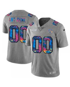 Men's Chicago Bears Customized 2020 Grey Crucial Catch Limited Stitched Jersey
