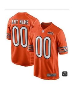 Men's Chicago Bears Customized Orange 2019 100th Season Limited Stitched NFL Game Jersey