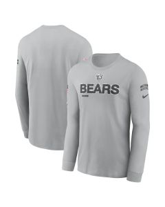 Men's Chicago Bears Gray 2024 Salute To Service Long Sleeve T-Shirt (Gray)