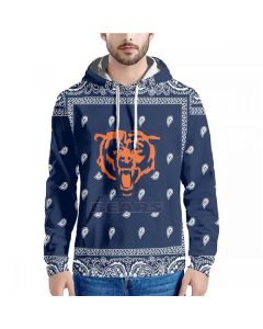 Men's Chicago Bears Navy Pullover Hoodie (Navy)