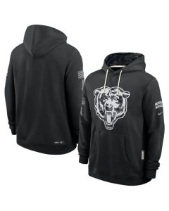 Men's Chicago Bears Nike Black 2026 Salute to Service Sideline Dri-FIT Pullover Hoodie