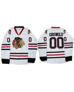 Men's Chicago Blackhawks #00 Clark Griswold White Stitched Jersey