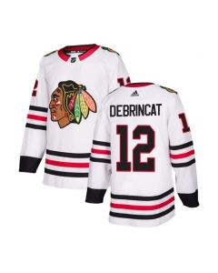 Men's Chicago Blackhawks #12 Alex DeBrincat White Stitched NHL Jersey