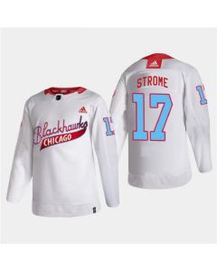 Men's Chicago Blackhawks #17 Dylan Strome 2022 Community Night White Stitched Jersey