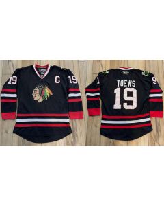 Men's Chicago Blackhawks #19 Jonathan Toews Black Stitched Hockey Jersey