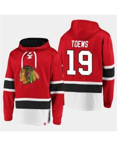 Men's Chicago Blackhawks #19 Jonathan Toews Red All Stitched Sweatshirt Hoodie