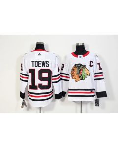 Men's Chicago Blackhawks #19 Jonathan Toews White Stitched NHL Jersey