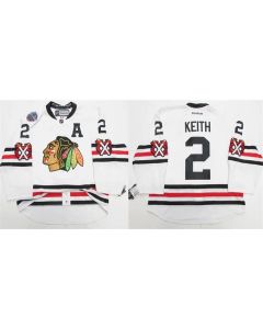 Men's Chicago Blackhawks #2 Duncan Keith White 2015 Winter Classic Stitched Hockey Jersey