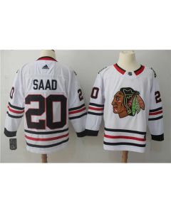 Men's Chicago Blackhawks #20 Brandon Saad White Stitched NHL Jersey