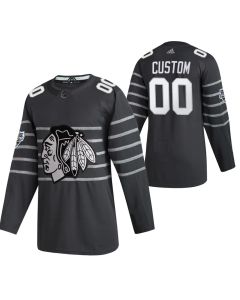 Men's Chicago Blackhawks 2020 Grey All Star Custom Name Number Size NHL Stitched Jersey
