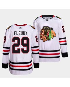 Men's Chicago Blackhawks #29 Marc-Andre Fleury White Stitched Jersey