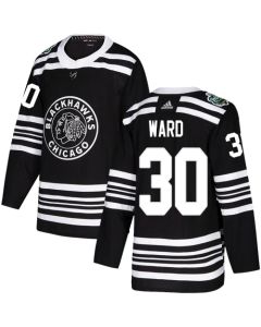 Men's Chicago Blackhawks #30 Cam Ward Black 2019 Winter Classic Stitched NHL Jersey