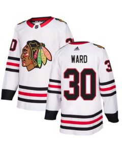 Men's Chicago Blackhawks #30 Cam Ward White Stitched NHL Jersey