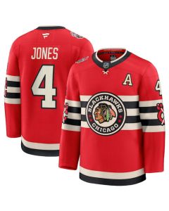 Men's Chicago Blackhawks #4 Seth Jones Red 2024-25 Winter Classic Stitched Hockey Jersey