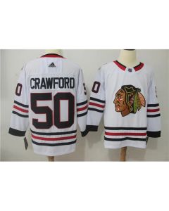 Men's Chicago Blackhawks #50 Corey Crawford White Stitched NHL Jersey