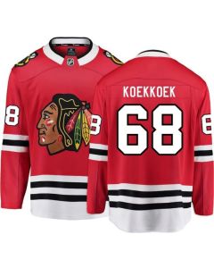 Men's Chicago Blackhawks #68 Slater Koekkoek Red Stitched NHL Jersey