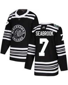 Men's Chicago Blackhawks #7 Brent Seabrook Black 2019 Winter Classic Stitched NHL Jersey