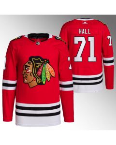 Men's Chicago Blackhawks #71 Taylor Hall Red Stitched Hockey Jersey