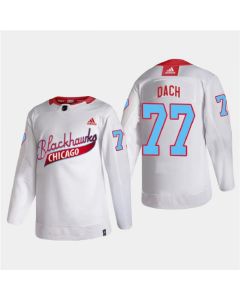 Men's Chicago Blackhawks #77 Kirby Dach 2022 Community Night White Stitched Jersey