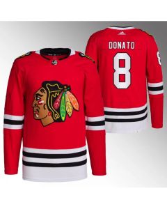 Men's Chicago Blackhawks #8 Ryan Donato Red Stitched Hockey Jersey