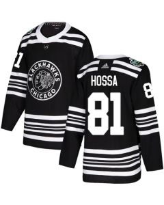 Men's Chicago Blackhawks #81 Marian Hossa Black 2019 Winter Classic Stitched NHL Jersey
