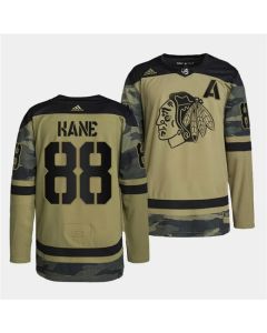 Men's Chicago Blackhawks #88 Patrick Kane 2022 Camo Military Appreciation Night White Stitched Jersey
