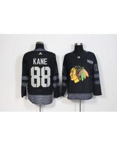 Men's Chicago Blackhawks #88 Patrick Kane Black 1917-2017 100th Anniversary Stitched NHL Jersey