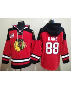 Men's Chicago Blackhawks #88 Patrick Kane Red Ageless Must-Have Lace-Up Pullover Hoodie