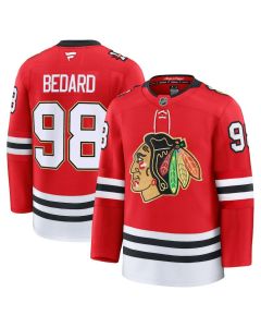 Men's Chicago Blackhawks #98 Connor Bedard Red Centennial Premium Player Jersey