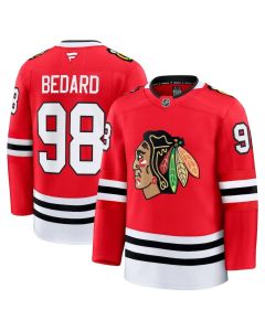 Men's Chicago Blackhawks #98 Connor Bedard Red Stitched Hockey Jersey