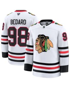 Men's Chicago Blackhawks #98 Connor Bedard White Away Premium Jersey