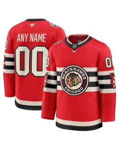 Men's Chicago Blackhawks Active Player Custom Red 2025 Winter Classic Stitched Hockey Jersey