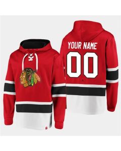 Men's Chicago Blackhawks Active Player Custom Red All Stitched Sweatshirt Hoodie