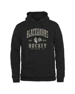Men's Chicago Blackhawks Black Camo Stack Pullover Hoodie