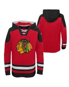 Men's Chicago Blackhawks Blank Red Ageless Must-Have Lace-Up Pullover Hoodie