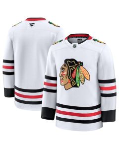 Men's Chicago Blackhawks Blank White 2024-25 Away Stitched Hockey Jersey