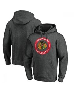 Men's Chicago Blackhawks Heather Charcoal Pullover Hoodie