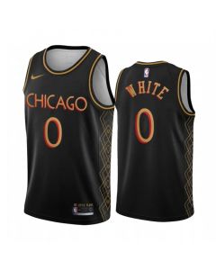 Men's Chicago Bulls #0 Coby White 2020 Black City Edition Stitched NBA Jersey