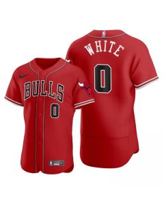 Men's Chicago Bulls #0 Coby White 2020 Red NBA X MLB Crossover Edition Stitched Jersey