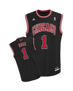 Men's Chicago Bulls #1 Derrick Rose Black Stitched Basketball Jersey (Black Rose)