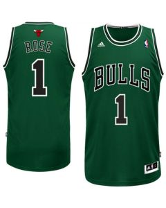 Men's Chicago Bulls #1 Derrick Rose Green Stitched Basketball Jersey