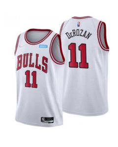 Men's Chicago Bulls #11 DeMar DeRozan 75th Anniversary White Swingman Stitched Basketball Jersey